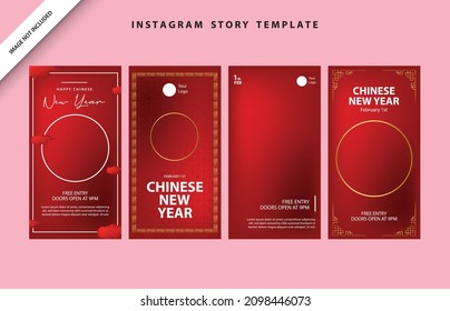 Flat chinese new year instagram posts collection Free Vector social media content template mockup wallpaper background layout marketing logo icon digital promotion media business flyer sale layout art