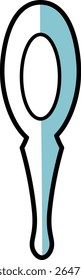 Flat Chinese spoon (renge) icon for ramen and soup dishes | vector, white background