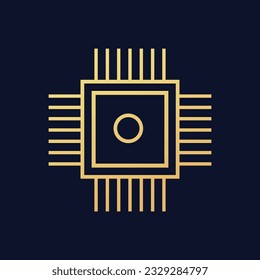 Flaches Chip Symbol Vektorgrafik Symbol.