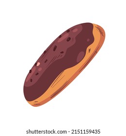 flat chocolate donut design over white