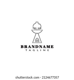 flat chocolate fountain logo cartoon icon design template black modern isolated vector illustration