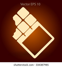 Flat chocolate wrapper icon. Vector