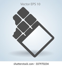 Flat chocolate wrapper icon. Vector