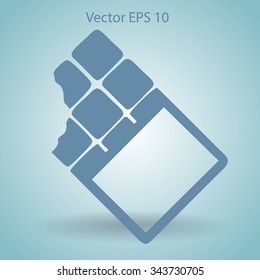 Flat chocolate wrapper icon. Vector