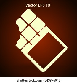 Flat chocolate wrapper icon. Vector