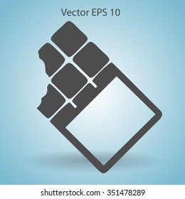 Flat chocolate wrapper icon. Vector