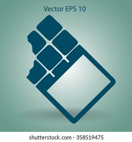 Flat chocolate wrapper icon. Vector