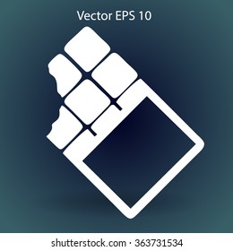 Flat chocolate wrapper icon. Vector