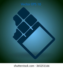 Flat chocolate wrapper icon. Vector