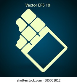 Flat chocolate wrapper icon. Vector