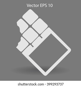 Flat chocolate wrapper icon. Vector