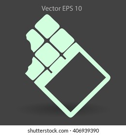 Flat chocolate wrapper icon. Vector