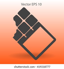 Flat chocolate wrapper icon. Vector