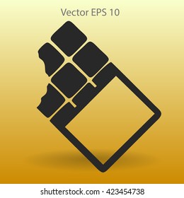 Flat chocolate wrapper icon. Vector