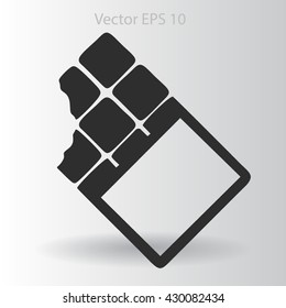 Flat chocolate wrapper icon. Vector
