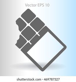 Flat chocolate wrapper icon. Vector