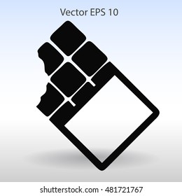 Flat chocolate wrapper icon. Vector