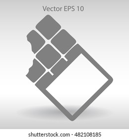 Flat chocolate wrapper icon. Vector