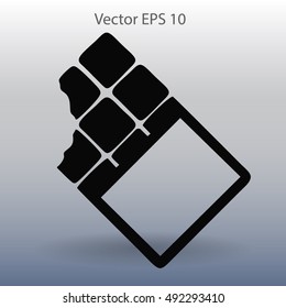 Flat chocolate wrapper icon. Vector