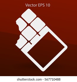 Flat chocolate wrapper icon. Vector