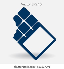 Flat chocolate wrapper icon. Vector