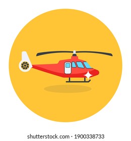 
Flat chopper icon, helicopter vector  