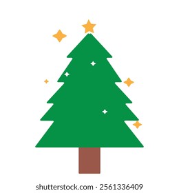 flat chrismas tree illustration design