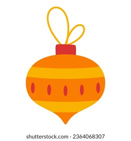 Elemento de adorno de bola de Navidad plana. Evento de Navidad. Ilustración vectorial