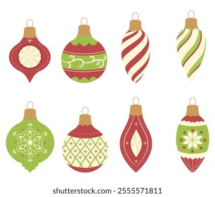 Flat Christmas ball ornaments collection