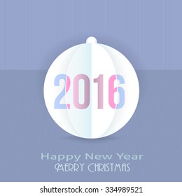Flat Christmas Ball Style 2016 Stylish Text Vector Design 
