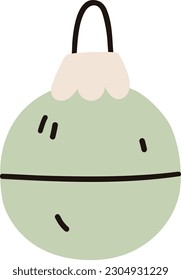 Flat christmas ball . Christmas tree decoration. Vector illustration.