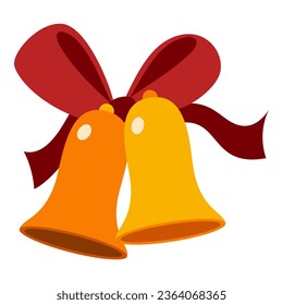 Flat Christmas Bell Element. Christmas Event. Vector Illustration