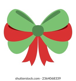 Flat Christmas Bow Element. Christmas Event. Vector Illustration