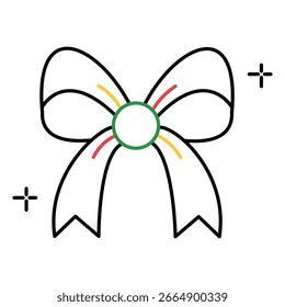 Flat Christmas Bow Vector Design for Wrapping, Gifting, and Decoration