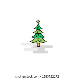Flat Christmas calendar Icon. Vector