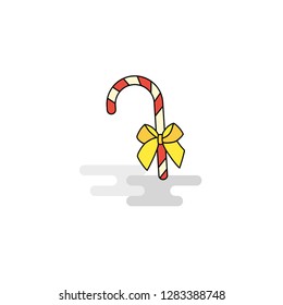 Flat Christmas candy Icon. Vector