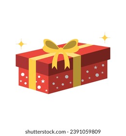 Flat Christmas Gift Box Illustration