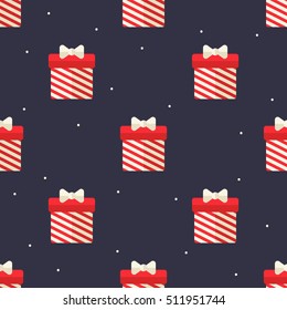 Flat Christmas gift seamless pattern