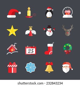 flat christmas icon set 3, vector eps10.