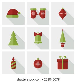 Flat Christmas icons