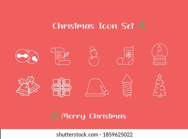 Flat Christmas icons seamless pattern element vector background. Icons for holidays