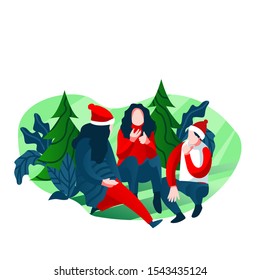 Flat Christmas illustration for any digital or website stuff