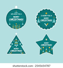 Flat Christmas Label Design Collection
