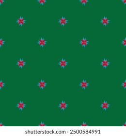 Flaches Weihnachtsmuster Design mit Blättern und Mistel