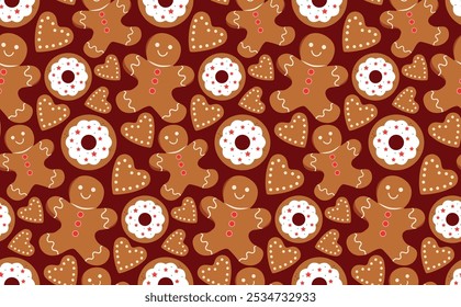 Flat christmas seamless pattern design