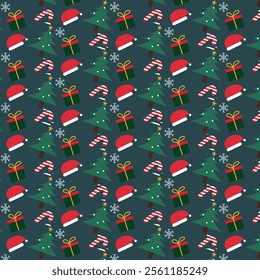 Flat Christmas Seamless Pattern Design