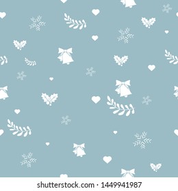 Flat Christmas seamless pattern, Flat vector illustration