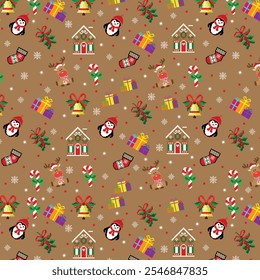 Flat christmas season pattern design