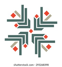Flat Christmas Tree Simple Geometric Pattern of New Year 2016 