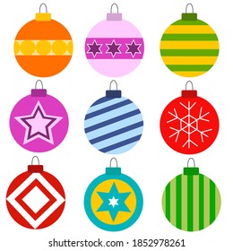 Flat christmas tree toys set